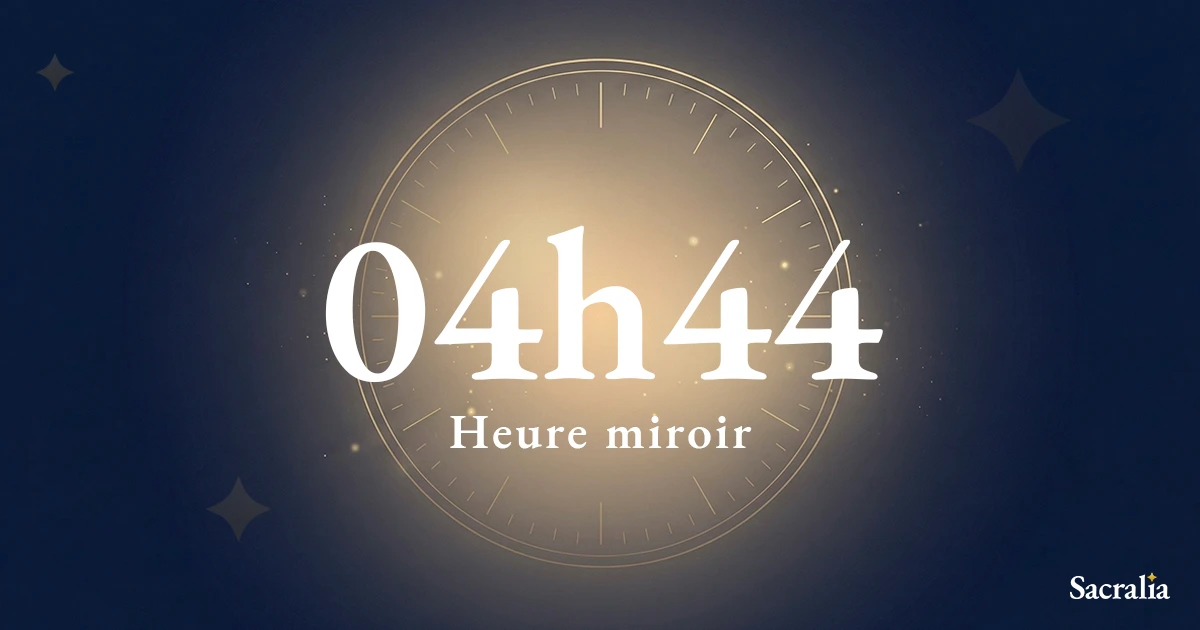 Heure miroir 04h44 — signification et message de l'ange Hariel