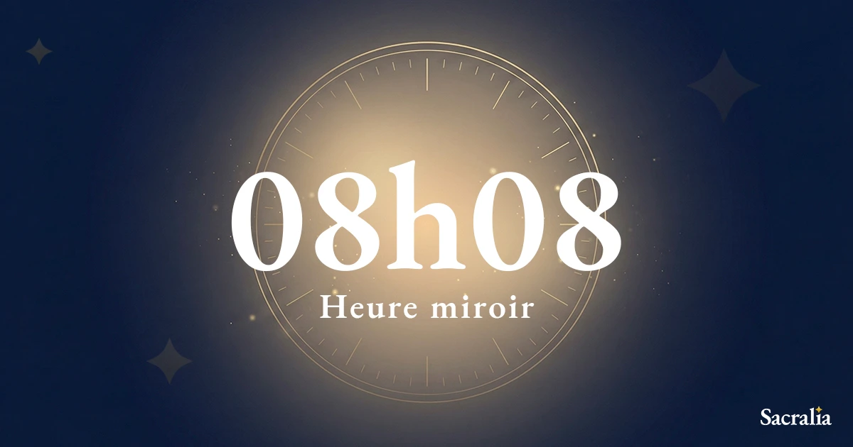 Heure miroir 08h08 — signification karmique et message de l'ange Nith-Haiah
