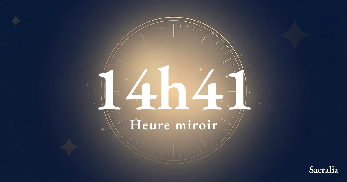 Heure miroir 14h41 — signification spirituelle et message de l'ange Sealiah