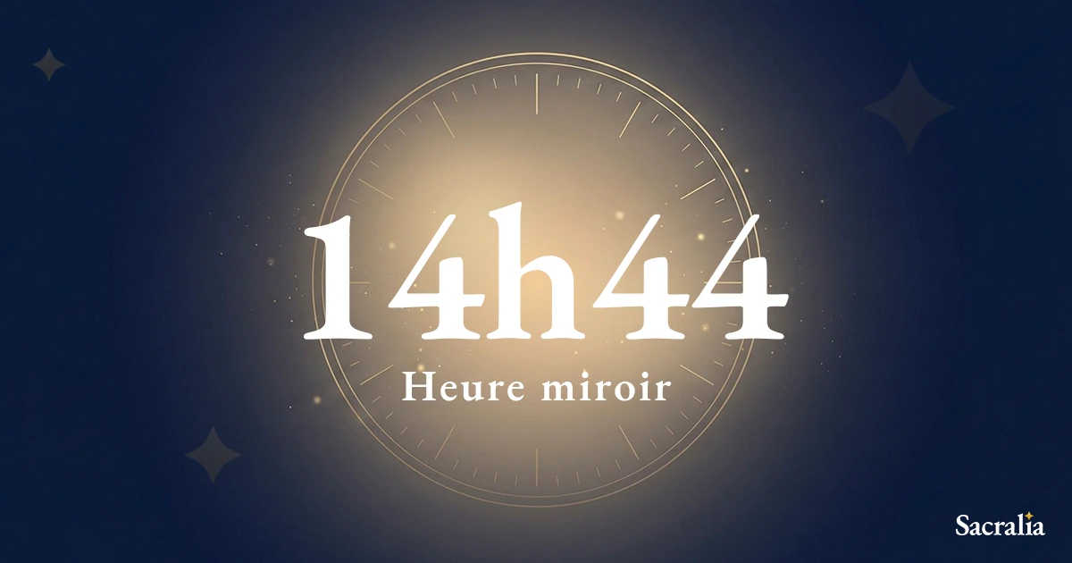 Heure miroir 14h44 — signification et message de l'ange Sealiah