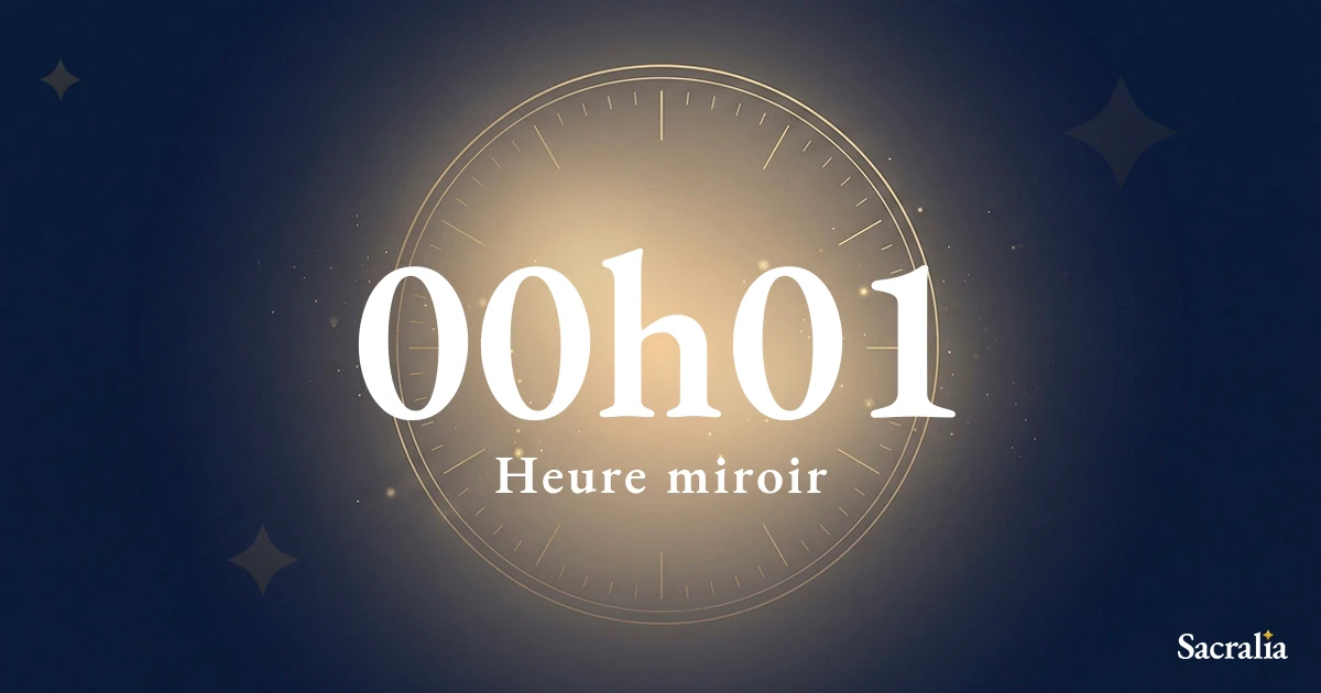 Heure miroir 00h01 — signification et message de l'ange Vehuiah