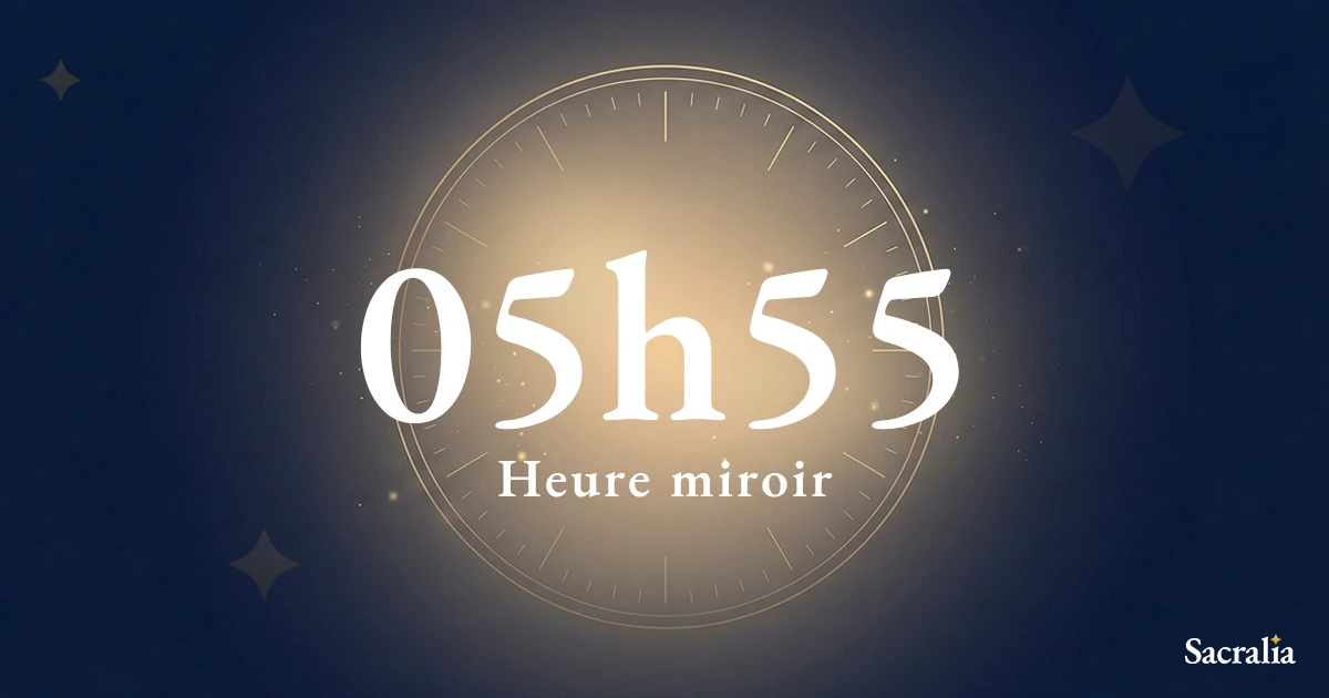 Heure miroir 05h55 — signification et message de l'ange Caliel
