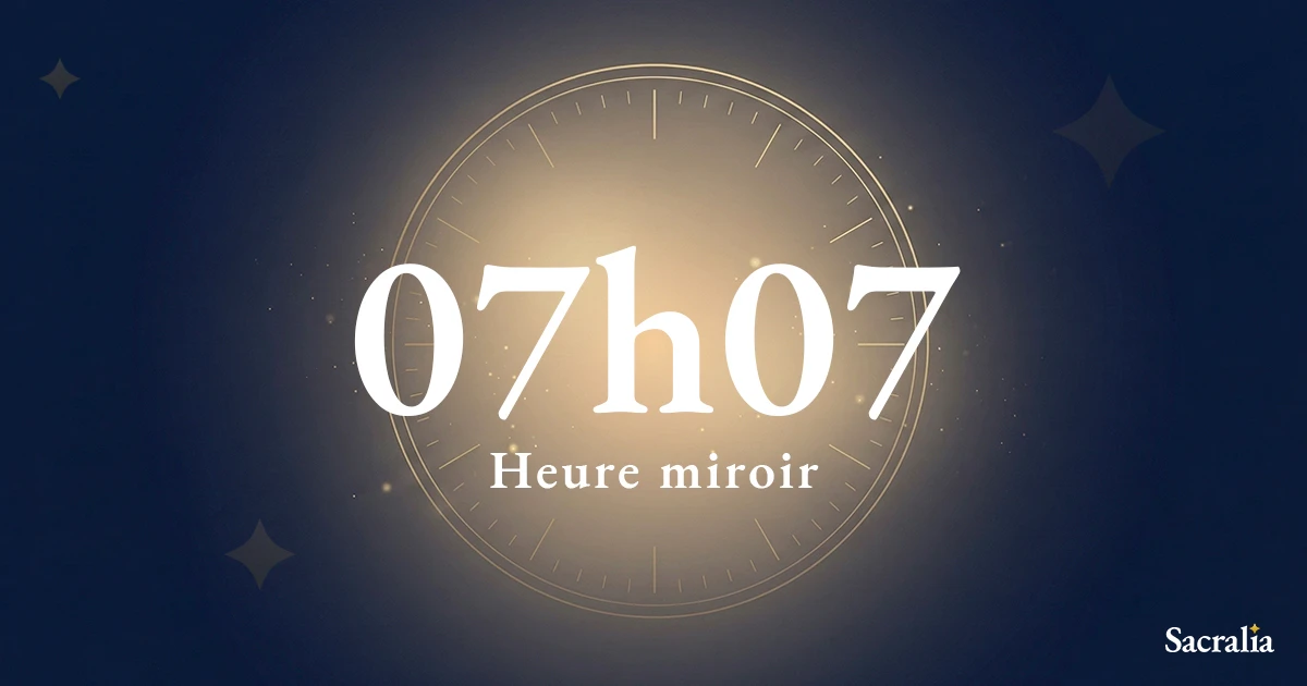 Heure miroir 07h07 — signification et message de l'ange Yeiayel