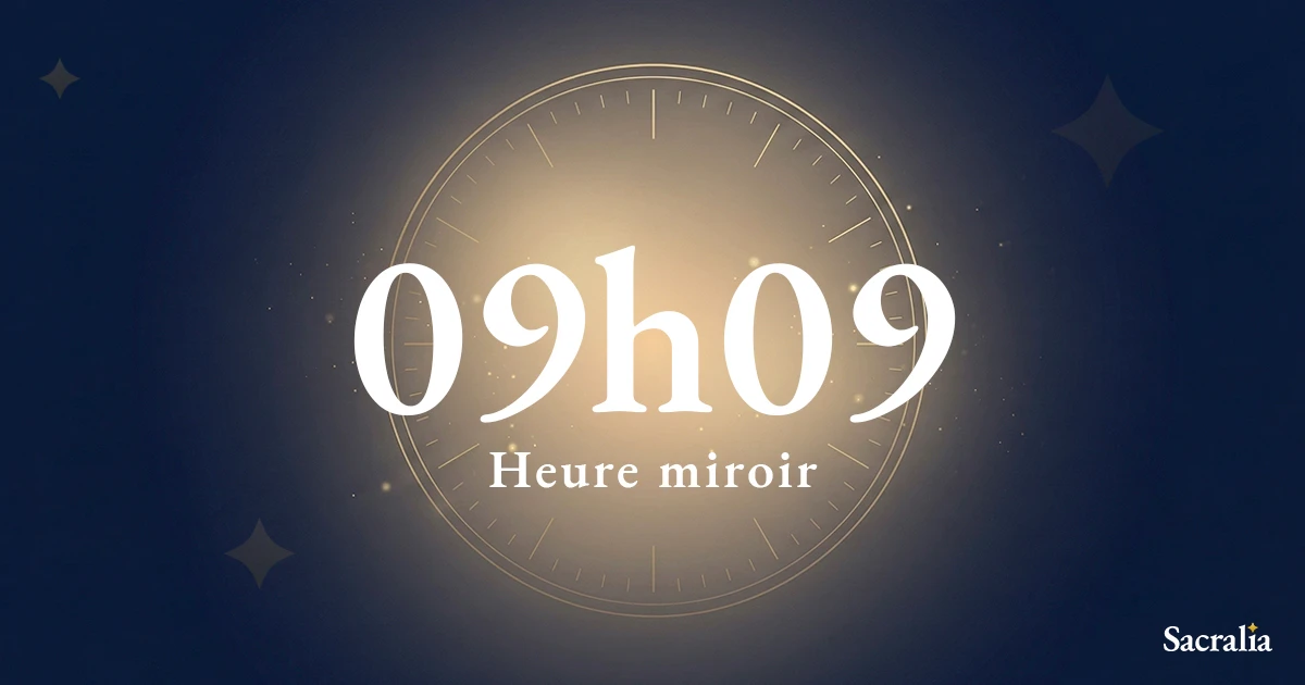 Heure miroir 09h09 — signification et message de l'ange Seheiah