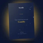 rapport-numerologique-sacralia-couverture Page de couverture du rapport numérologique personnalisé Sacralia