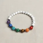 7-chakras-howlite-lin Bracelet 7 chakras howlite sur lin écru