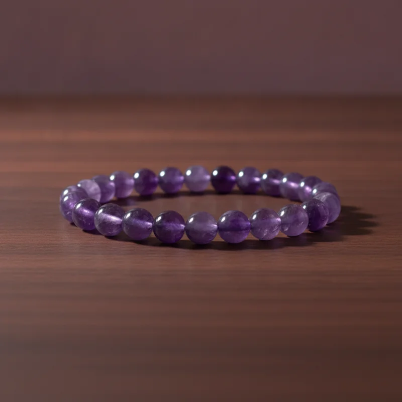 Bracelet améthyste dans une ambiance calme
