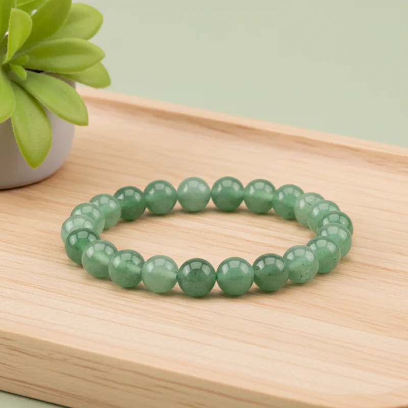 Bracelet aventurine verte dans une ambiance calme
