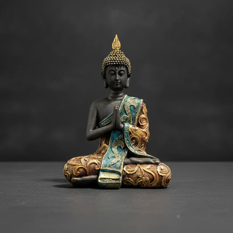 Statue Bouddha thaïlandais en légère contre-plongée