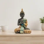 bouddha-thai-console-1 Statue Bouddha posée sur une console en bois clair