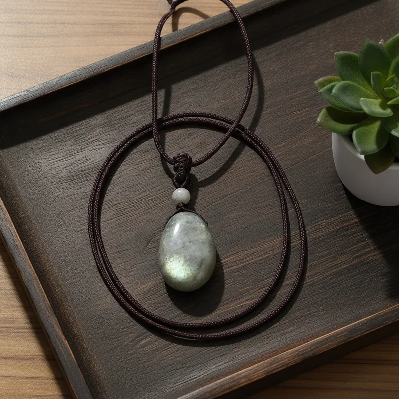 Pendentif labradorite dans une ambiance calme