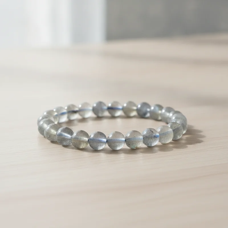 Bracelet labradorite dans une ambiance calme