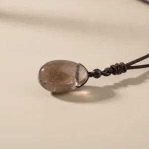 Pendentif quartz fumé posé à plat