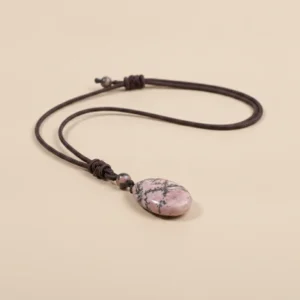 Pendentif rhodochrosite posé à plat