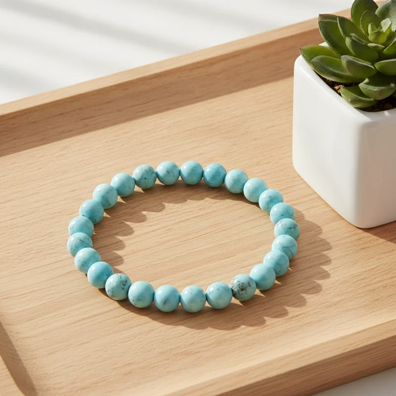 Bracelet turquoise dans une ambiance calme